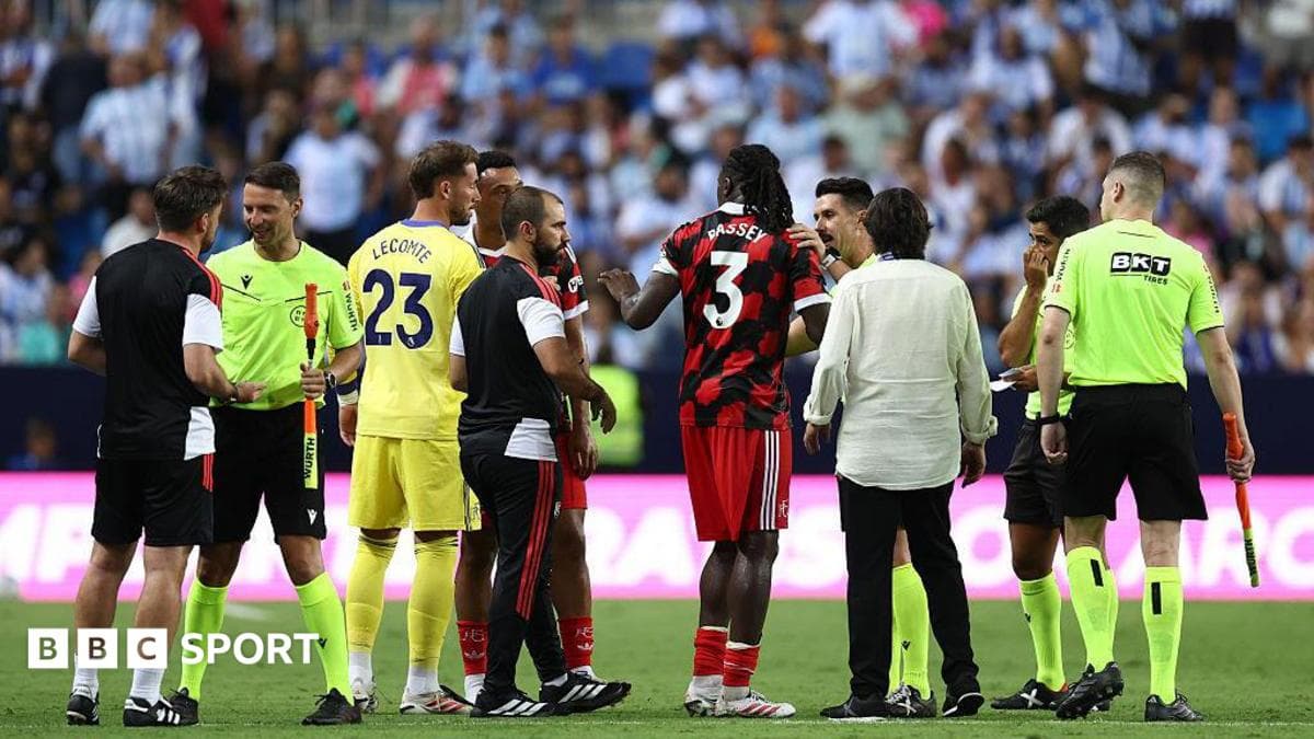 Fulham leave pitch as Malaga take penalty into empty net