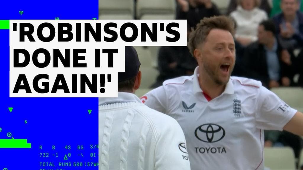 One over, two wickets, no runs - Robinson starts with a bang