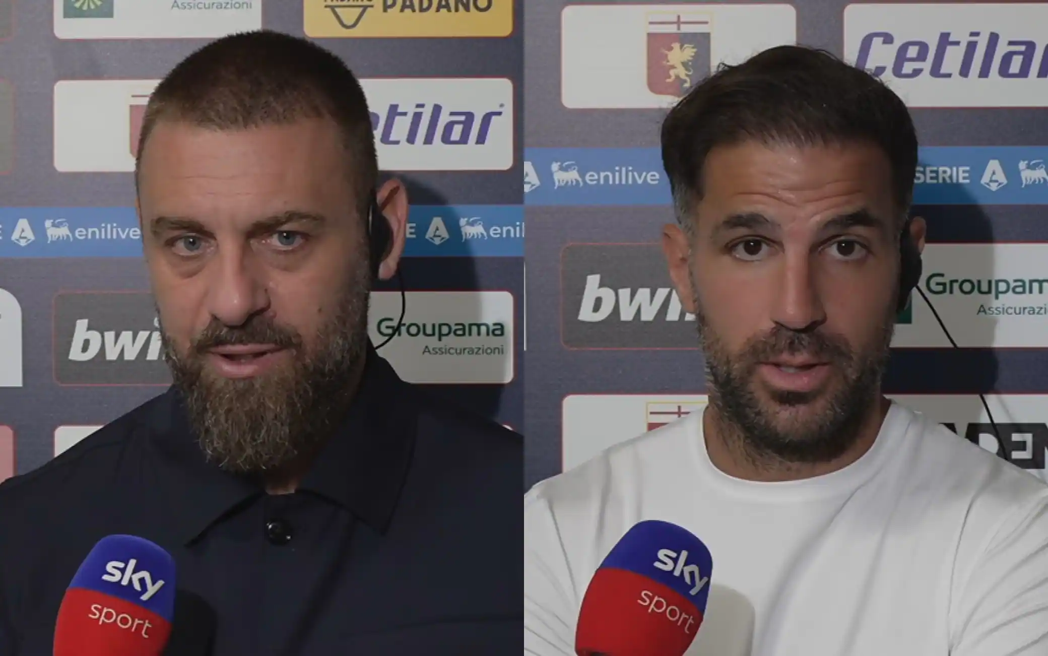 De Rossi-Fabregas, scambio di complimenti a 'Sky' dopo Genoa-Como. Video