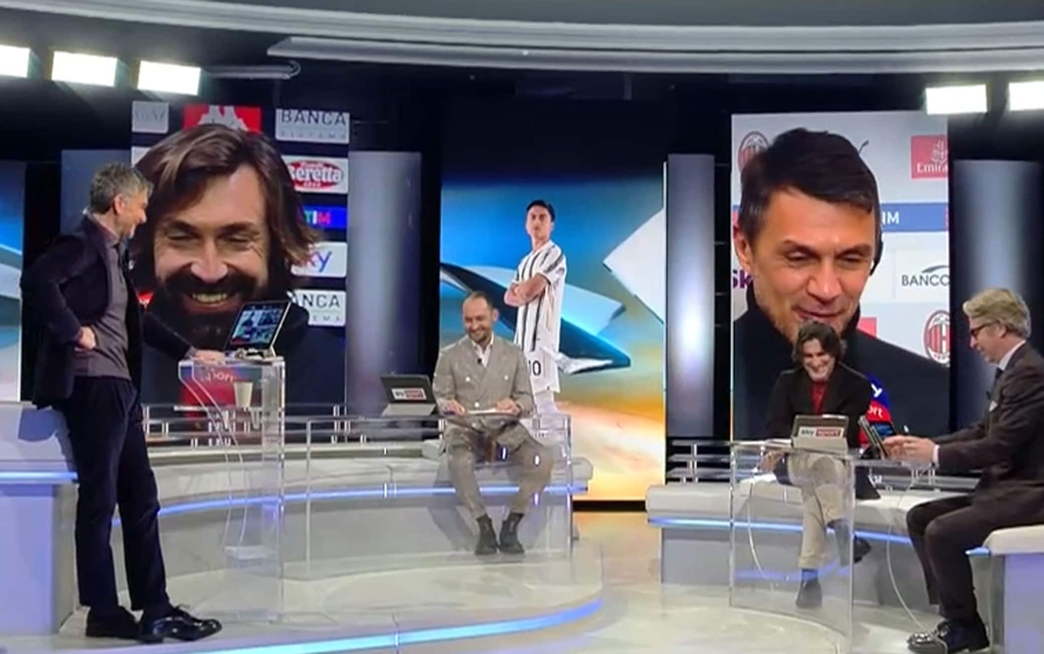 Maldini-Pirlo, la telefonata del 2020 svelata in diretta a Sky