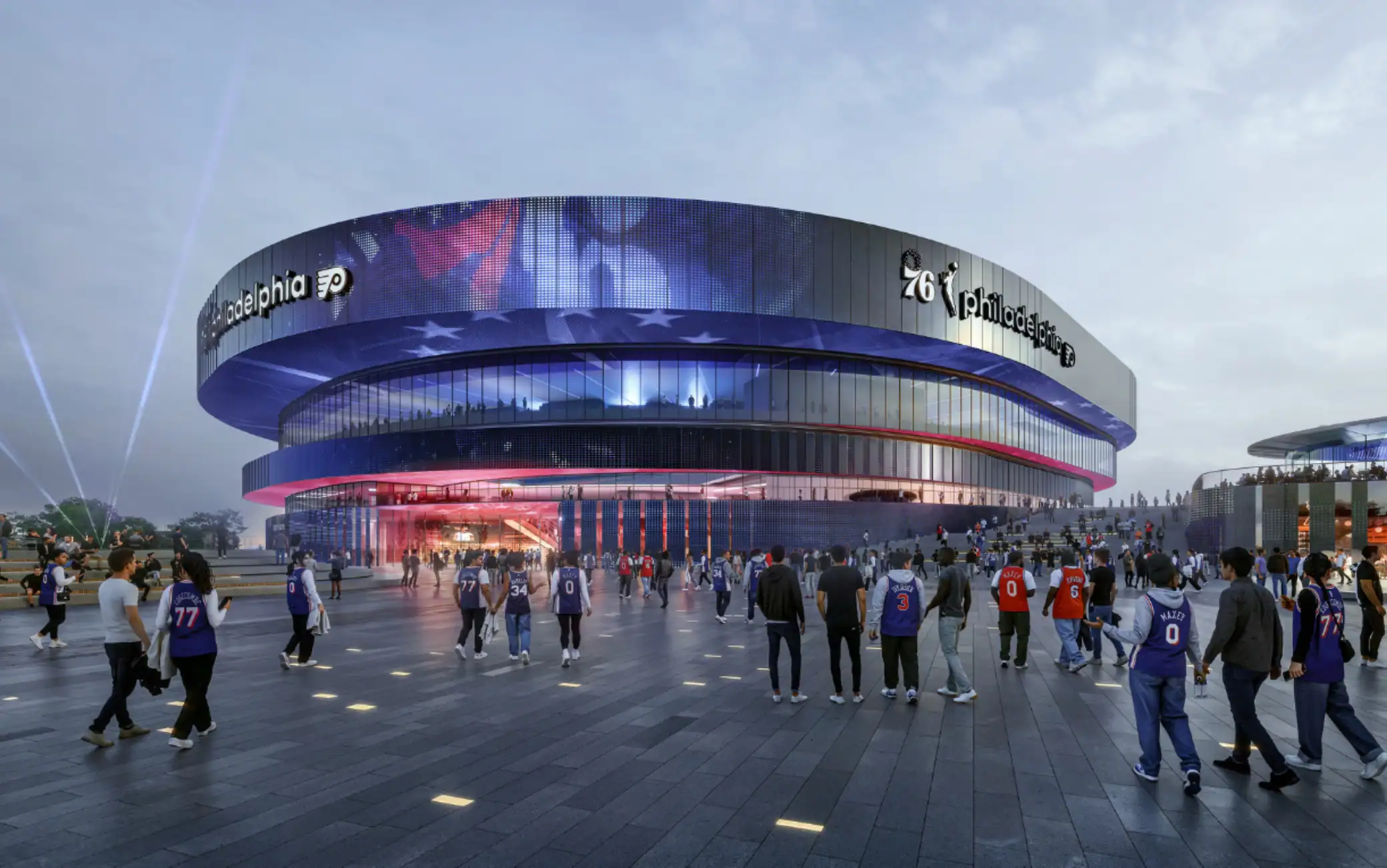 NBA, i Philadelphia 76ers svelano il render della nuova arena per il 2030