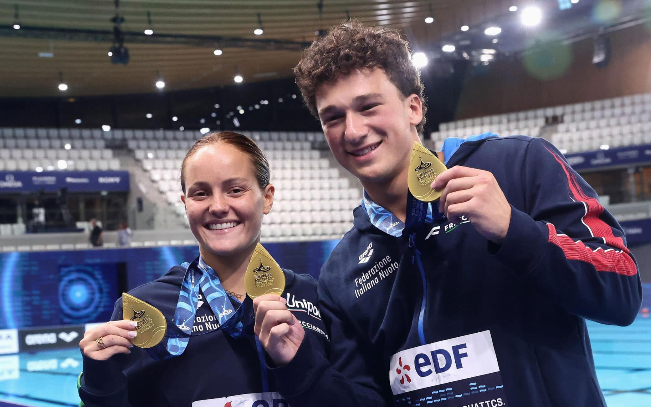 Europei tuffi, Chiara Pellacani e Matteo Santoro oro nel sincro misto 3 m