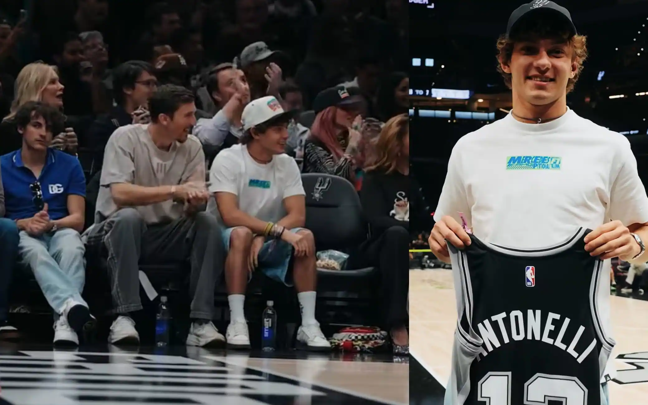 F1, Kimi Antonelli spettatore della partita NBA tra Spurs e Thunder. FOTO
