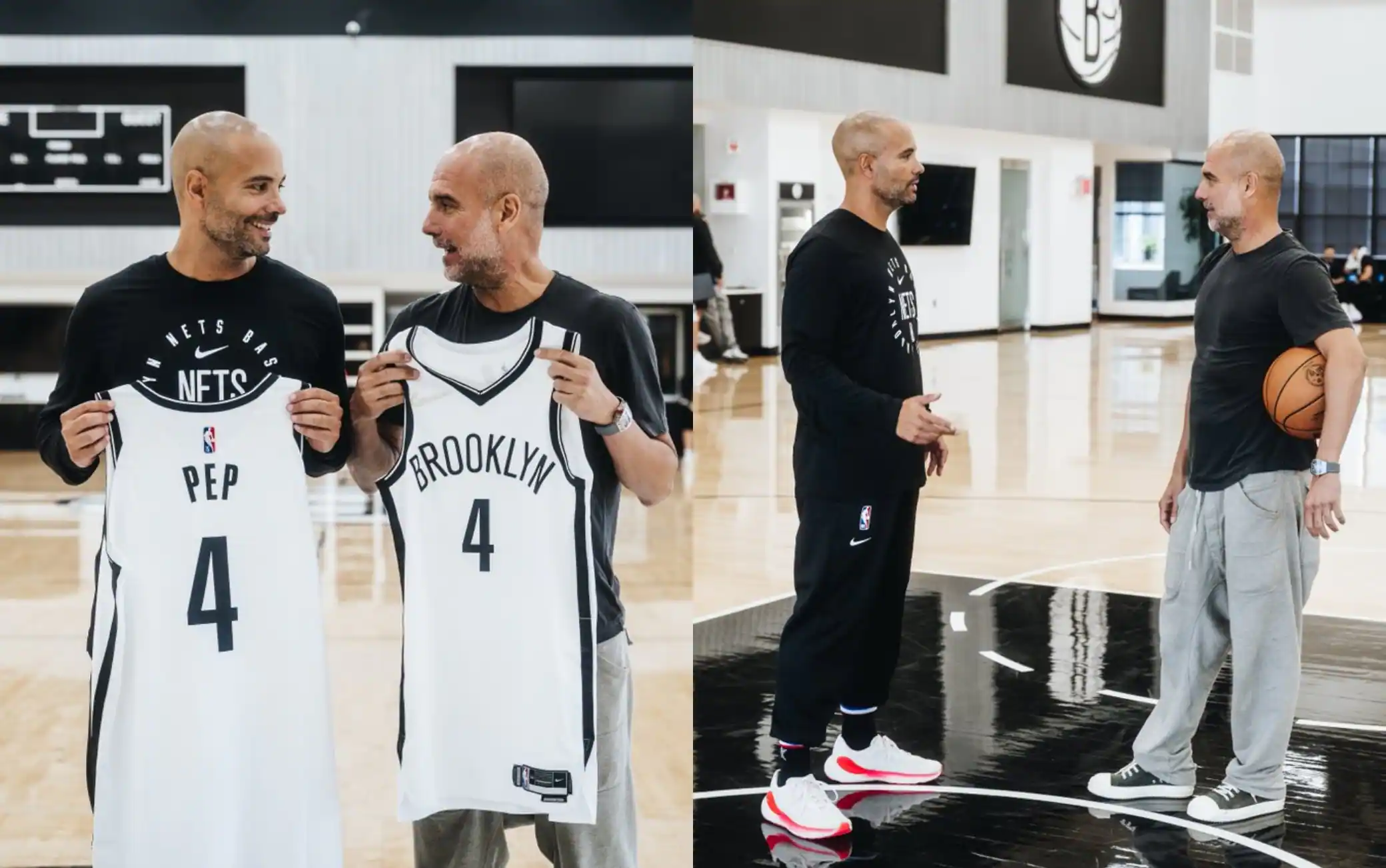 NBA, Pep Guardiola ospite dei Nets: al campo d'allenamento con coach Jordi Fernandez