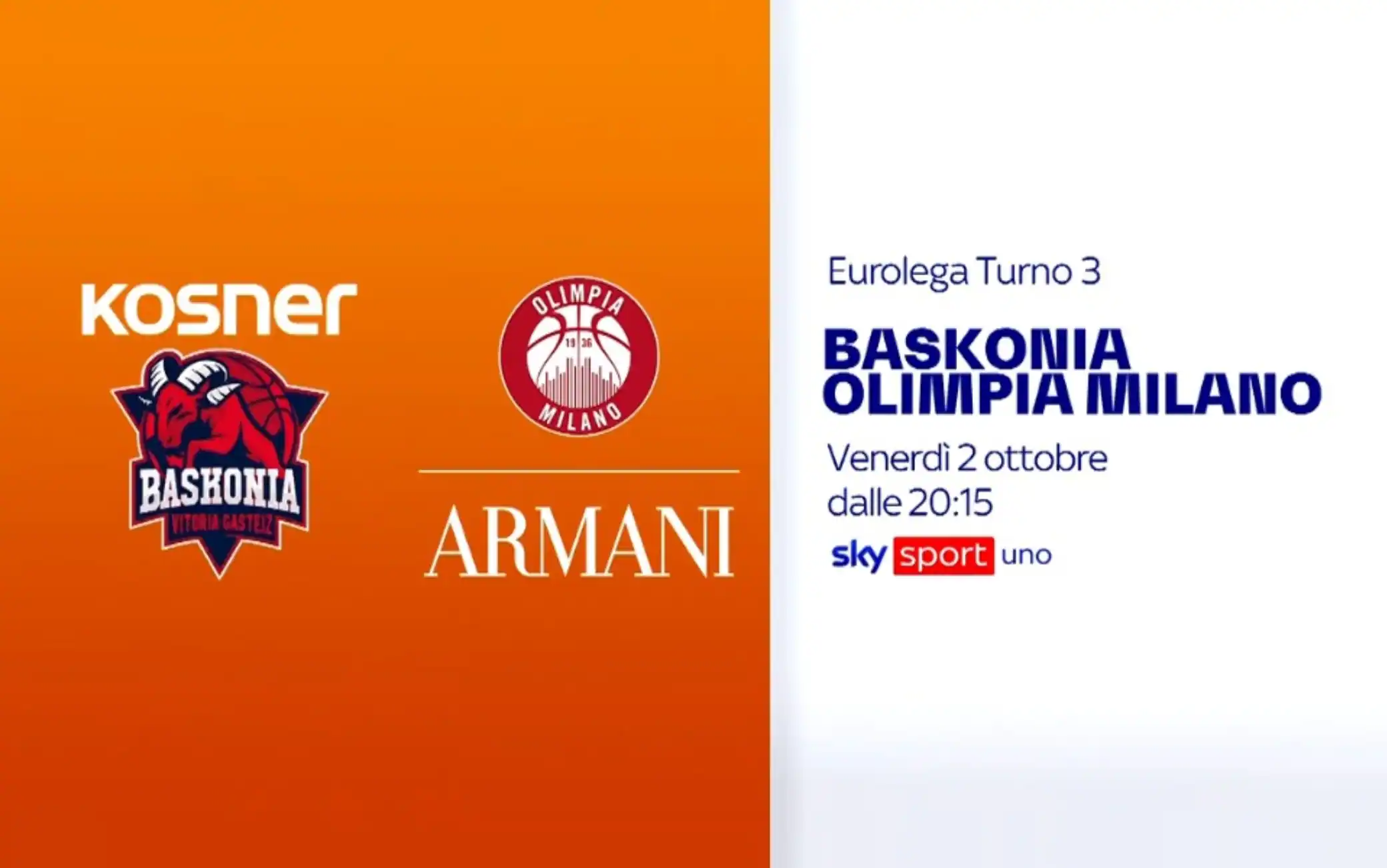 Baskonia-Olimpia Milano in Eurolega: dove vedere la partita in tv e streaming