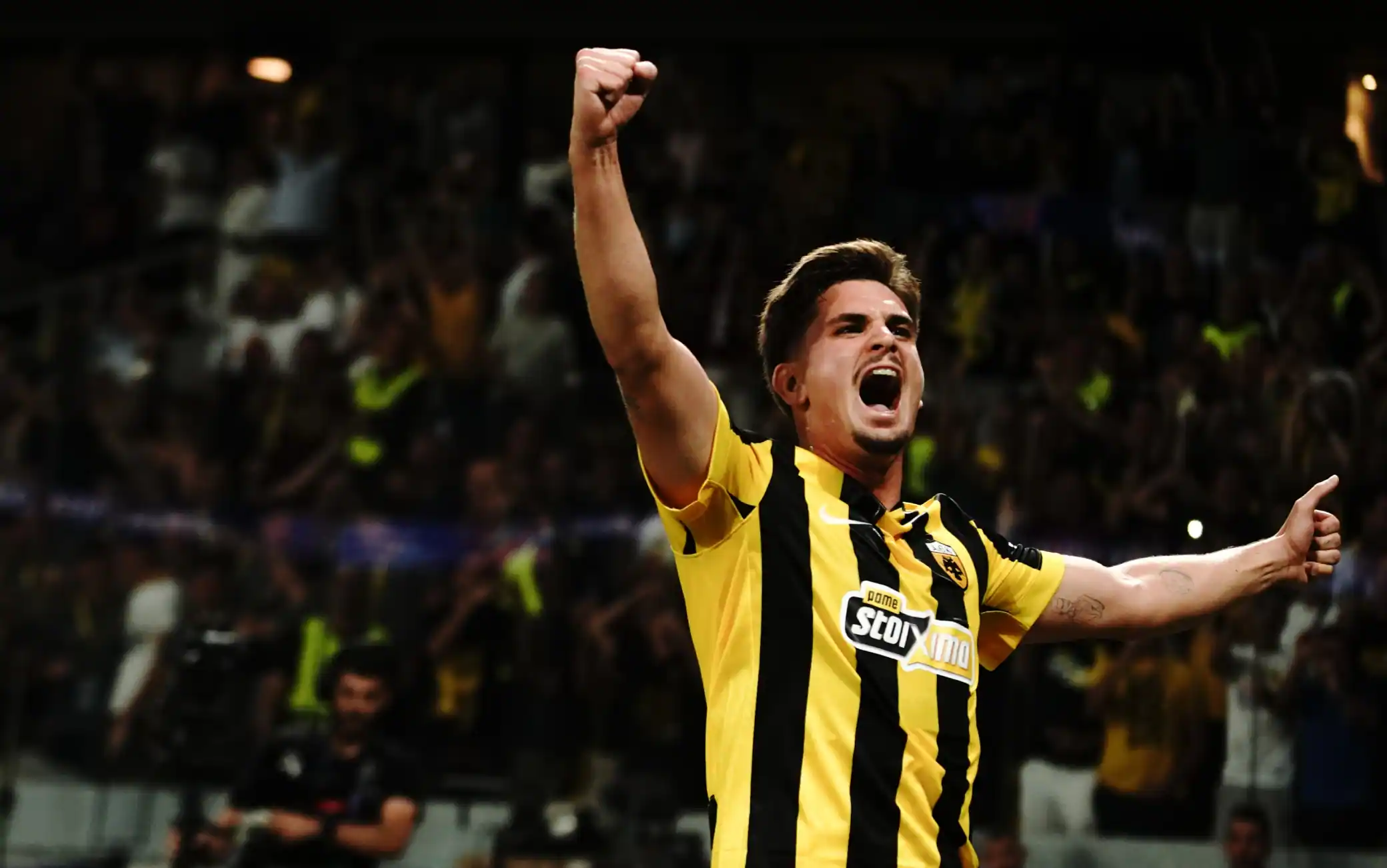 Aek Atene-Lask, il gol dell'ex Cagliari Marin su punizione è fantastico. VIDEO