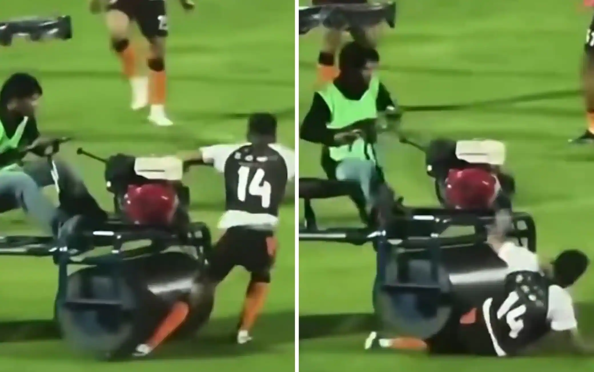 L'ex Premier League Townsend investito da un rullo nel riscaldamento in Thailandia. VIDEO