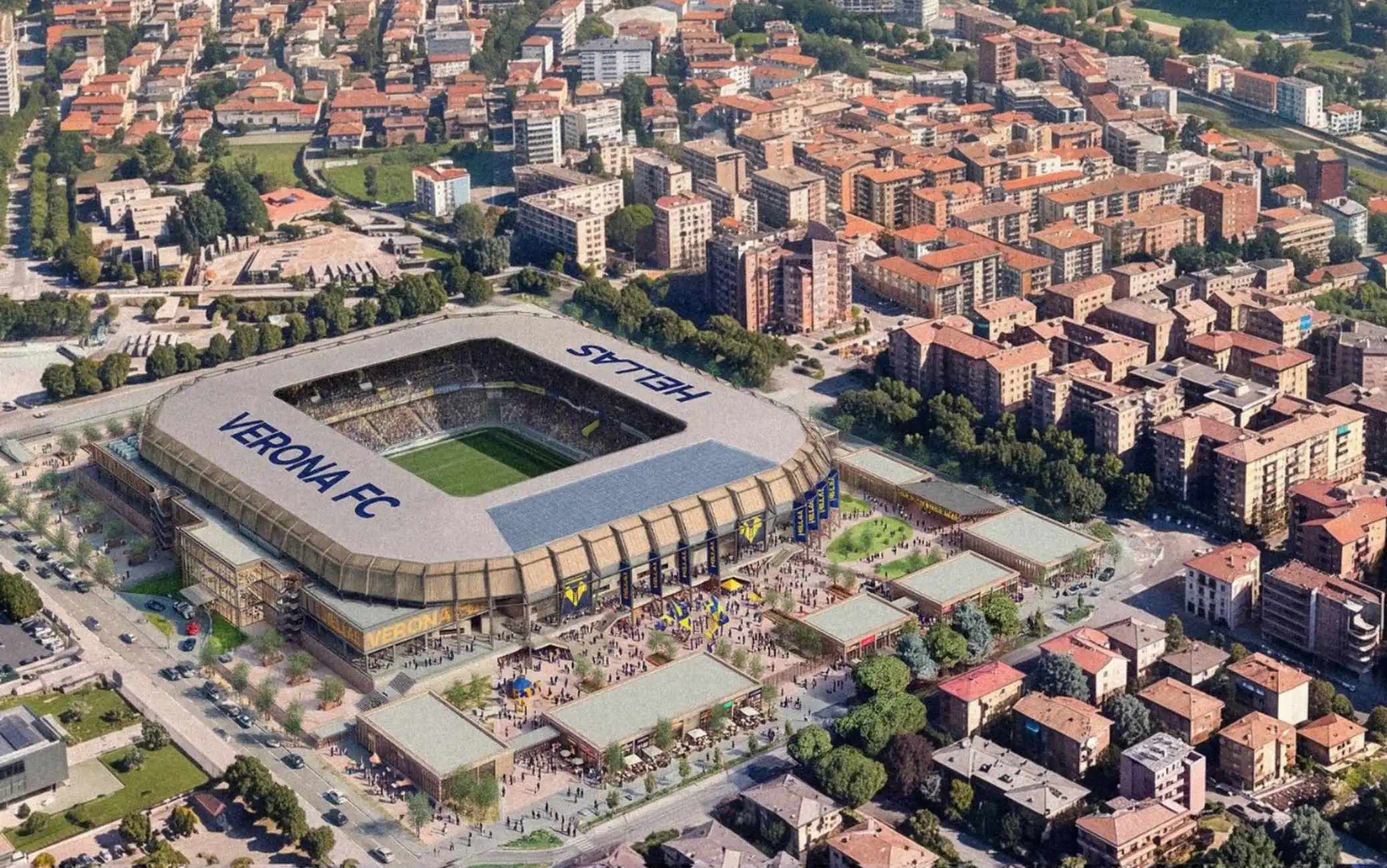 Verona, l'Hellas presenta il nuovo stadio al Comune