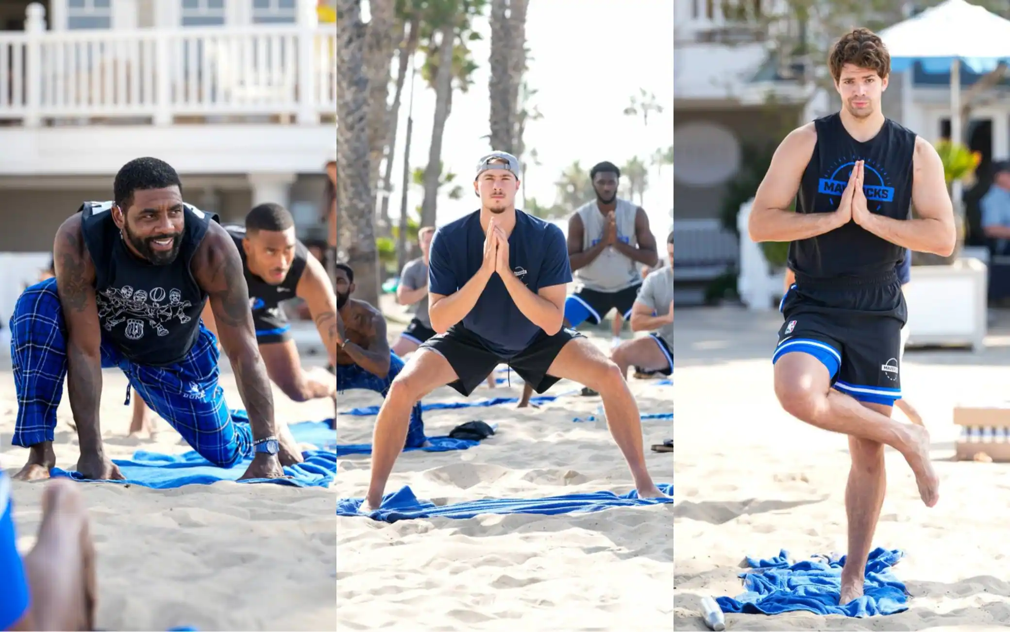 NBA, i Mavs in trasferta a Los Angeles si allenano in spiaggia e diventano...i Beach Boys