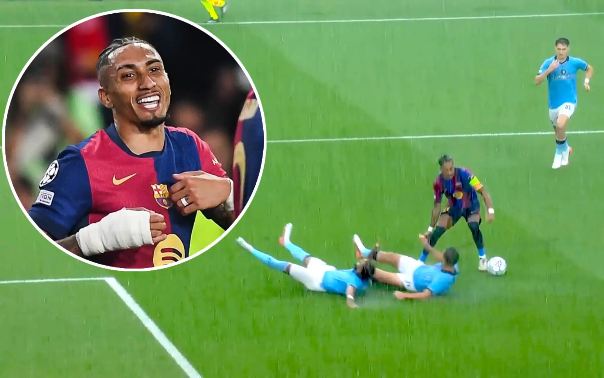 Raphinha ne manda due al bar, il gol in Barcellona-Feyenoord è fantastico. VIDEO
