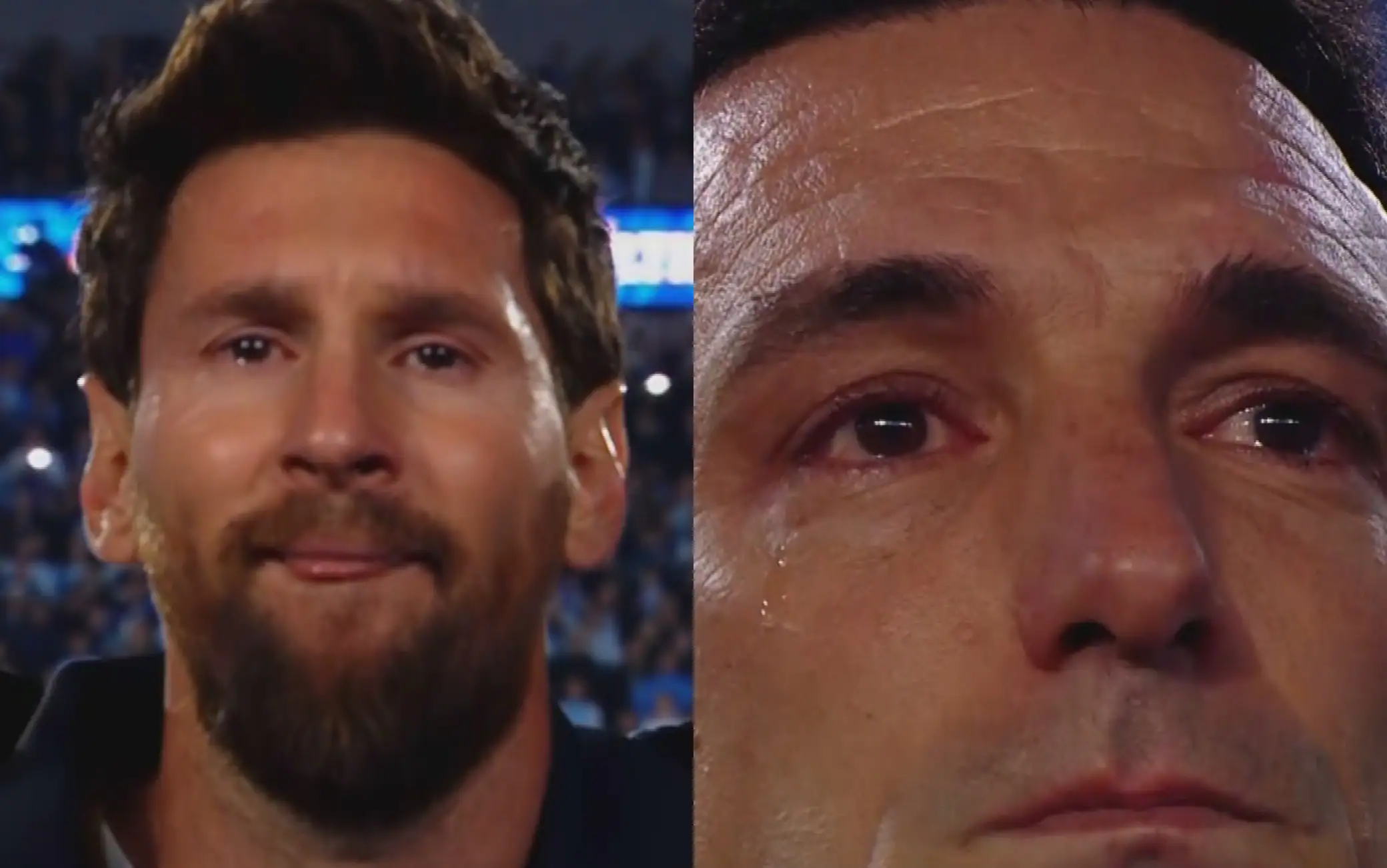 Messi (e Scaloni) in lacrime durante l'inno dell'Argentina
