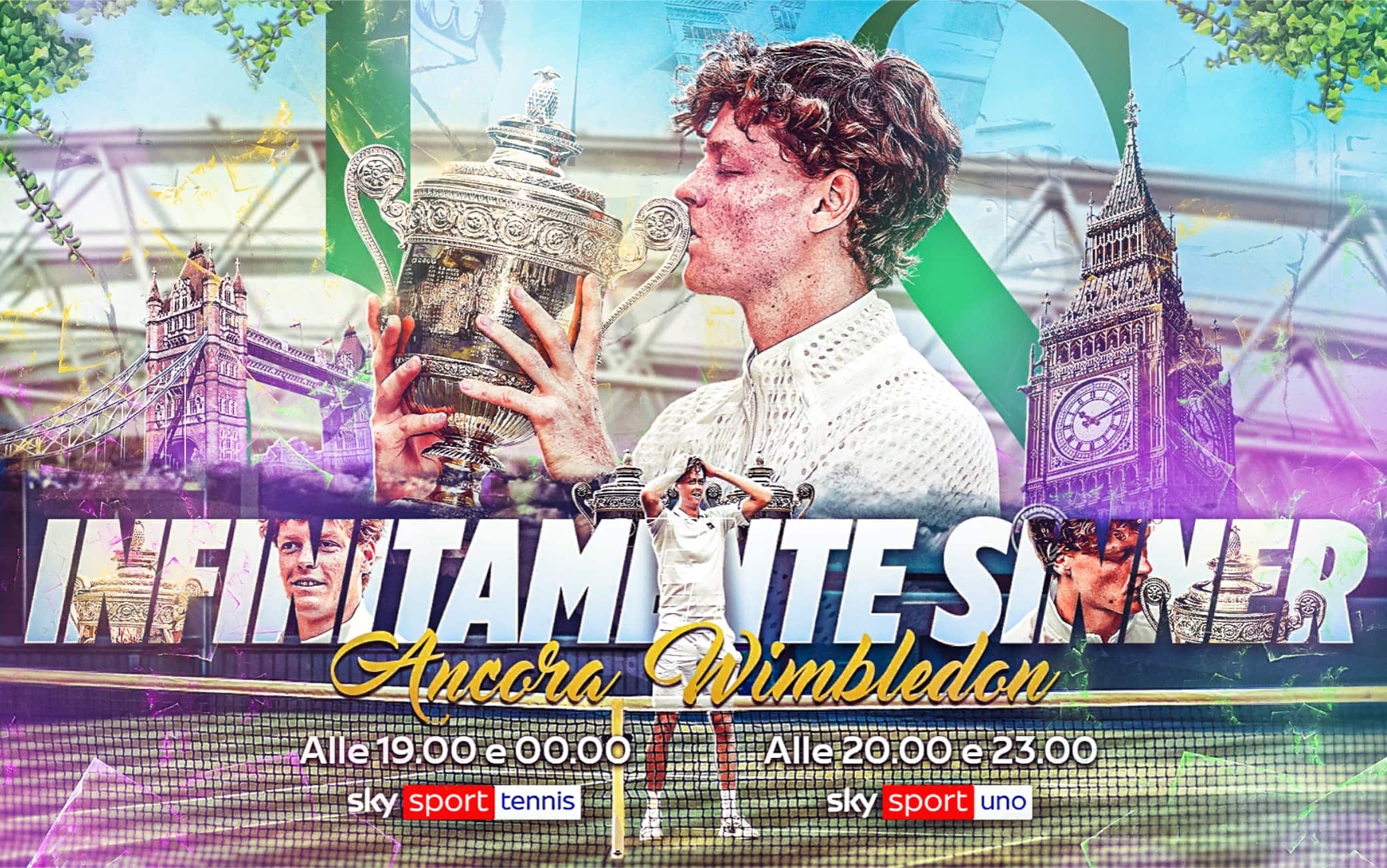 Infinitamente Sinner-Ancora Wimbledon, oggi lo speciale su Sky