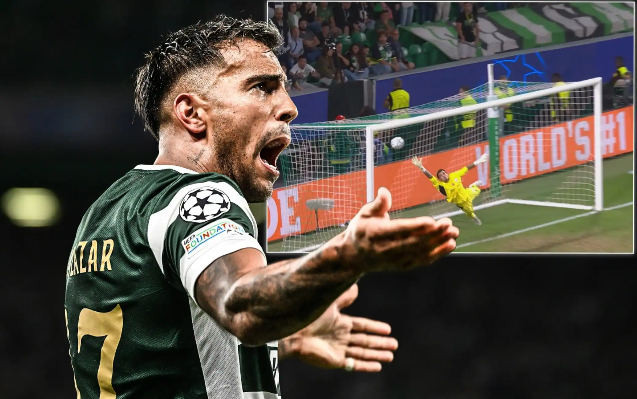 Sporting-Galatasaray, Zalazar alla Juninho: gol bellissimo su punizione. VIDEO