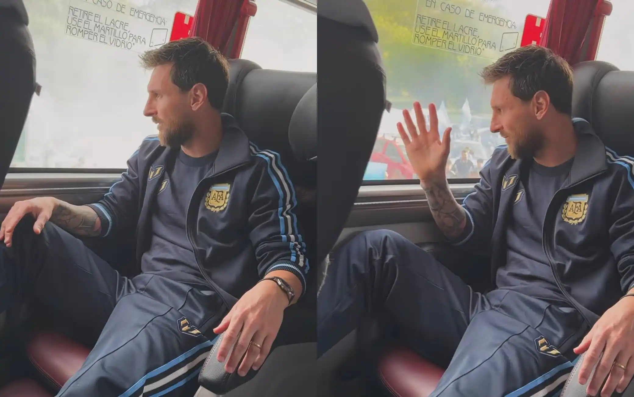 Messi, l'emozionante arrivo allo stadio filmato da Lisandro Martinez. VIDEO