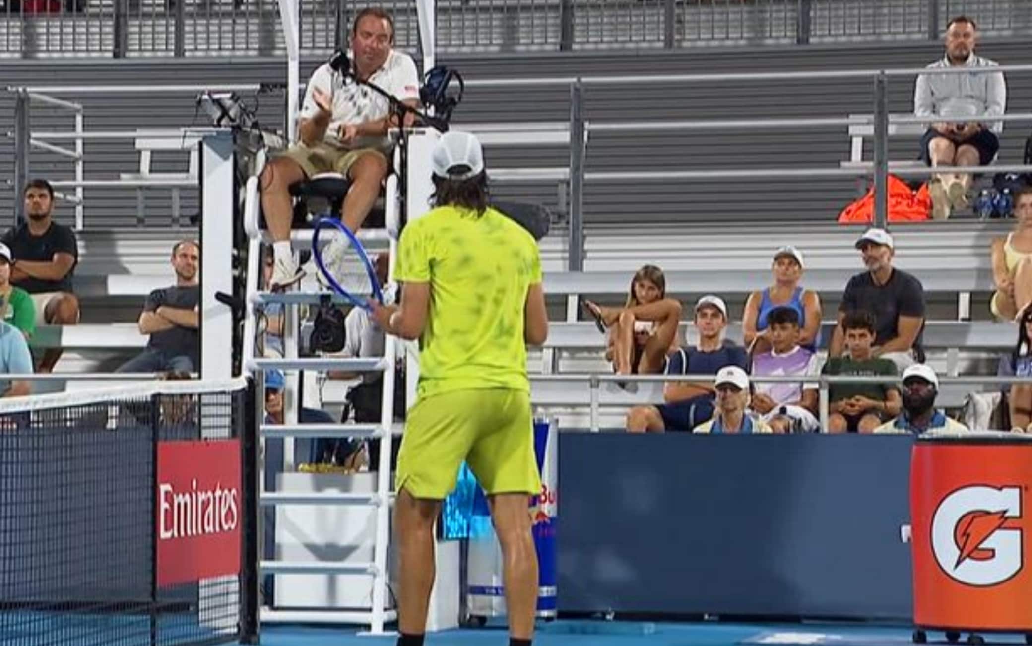 Cincinnati, Faria nervoso con Musetti per l'arbitro e l'urlo di un bambino. VIDEO