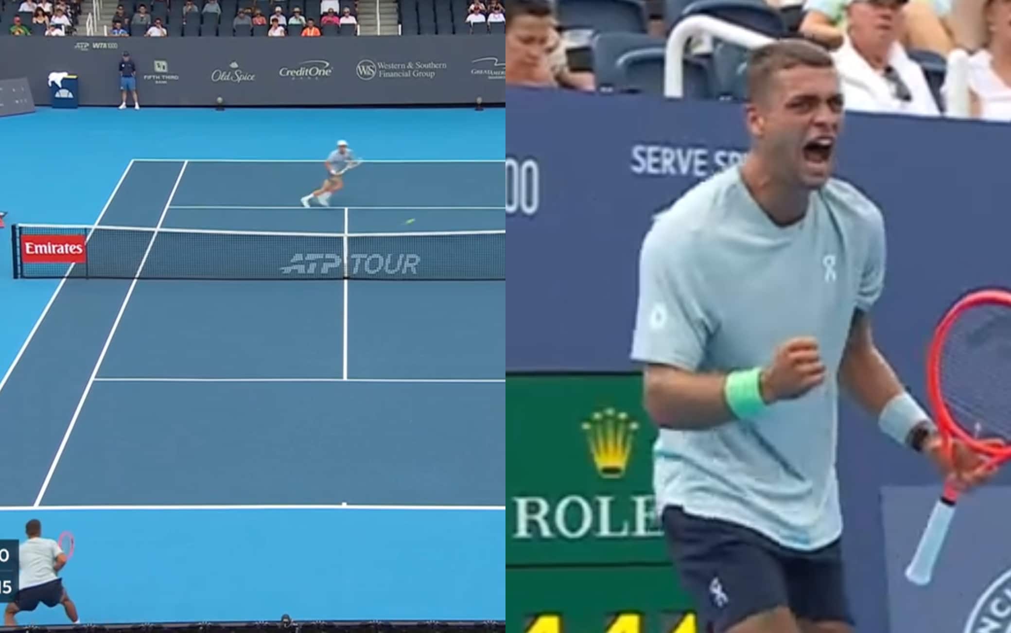 Cobolli show all'Atp Cincinnati: passante stupendo contro Blockx. VIDEO