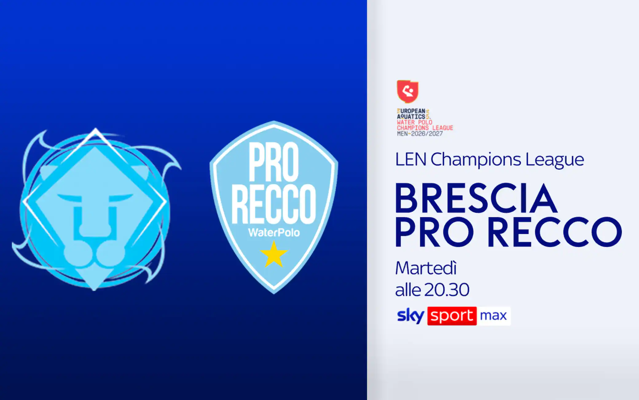 La Champions di pallanuoto è ancora su Sky: stasera Brescia-Pro Recco