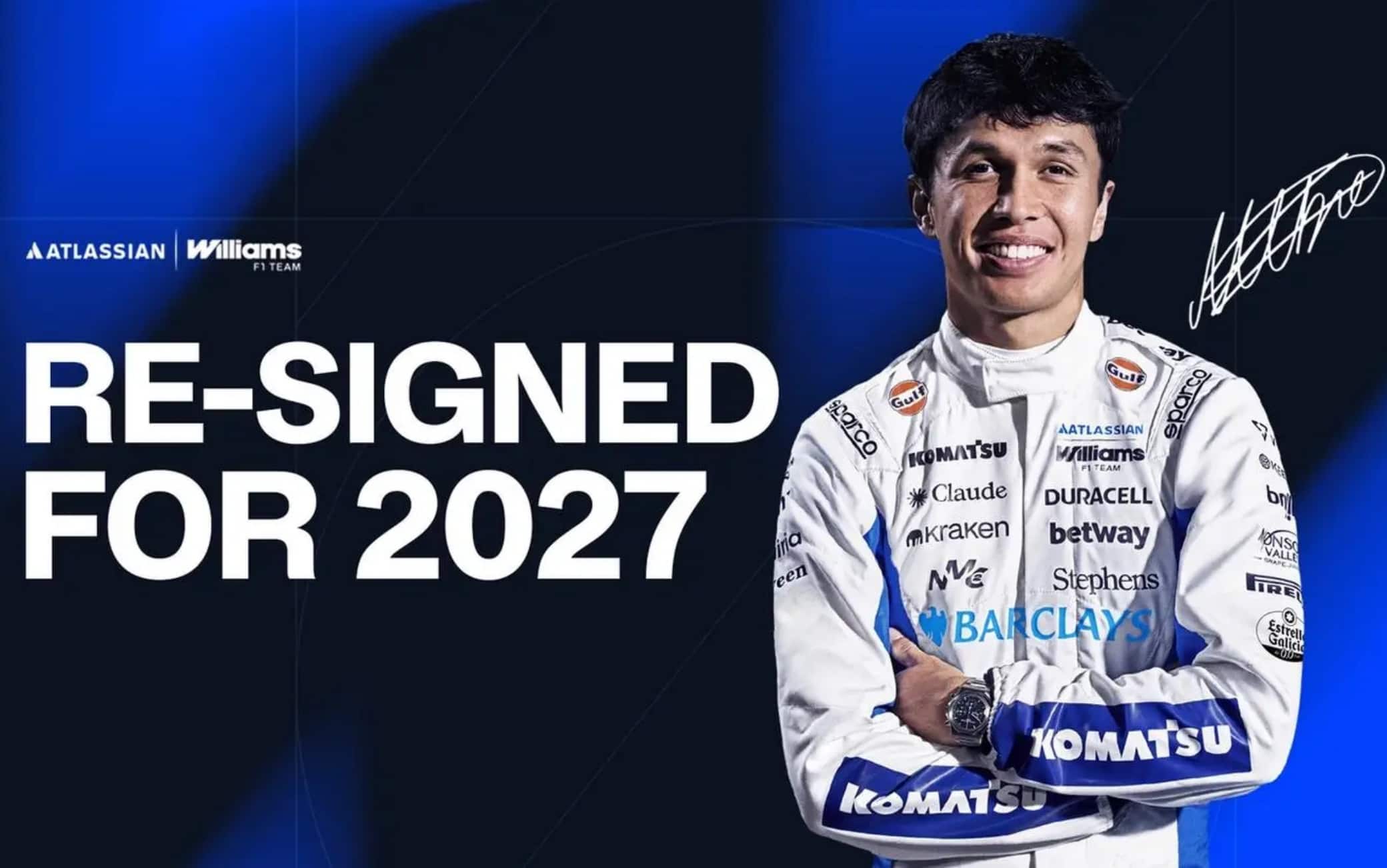 F1, Albon rinnova con la Williams: contratto prolungato fino a fine 2027