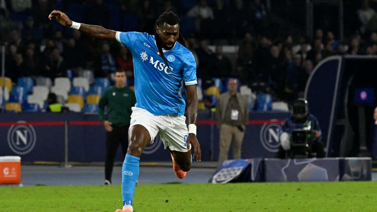Napoli: lesione all'adduttore per Anguissa, fermo per 15 giorni