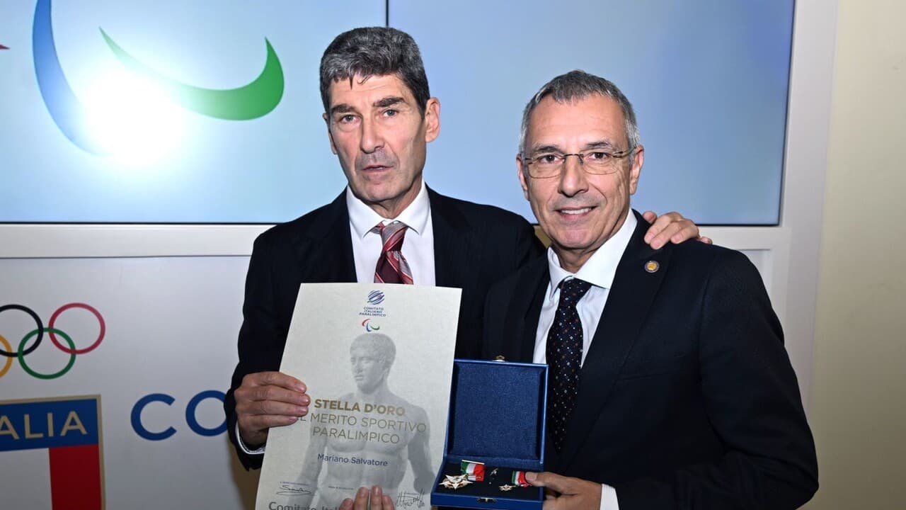 Paralimpici: stella d'oro al merito sportivo al presidente Fispes Mariano Salvatore