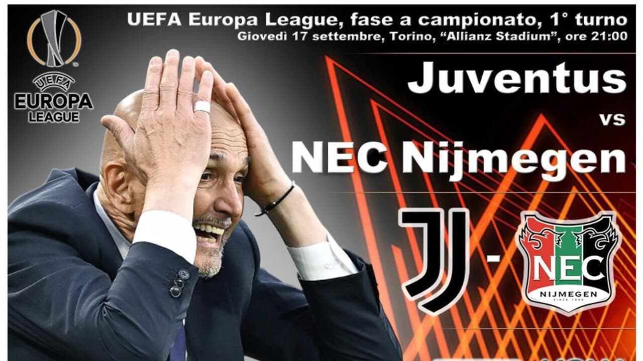 Europa League: la Juventus sfida il NEC. Spalletti: 'Accettiamo le pressioni'