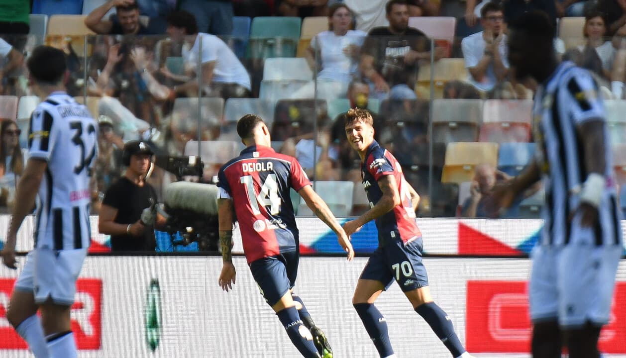 Serie A: il Cagliari passa a Udine grazie a Maldini, il Torino ferma il Bologna 1-1