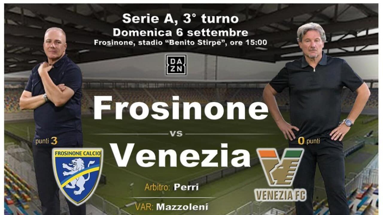 Serie A: Frosinone-Venezia in campo alle 15 DIRETTA